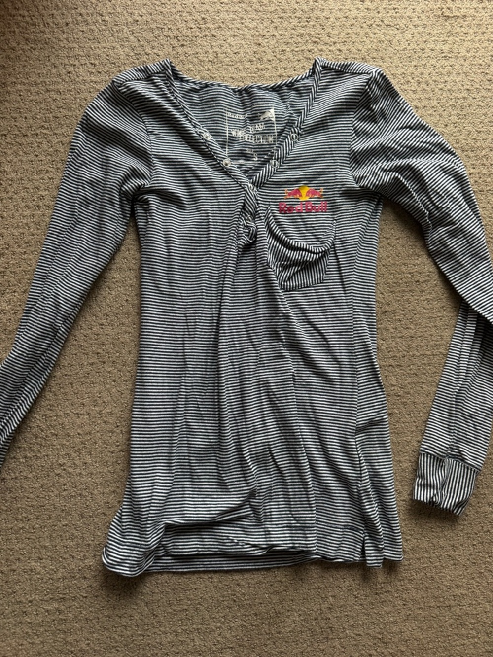 Vintage Red Bull Long Sleeve Henley